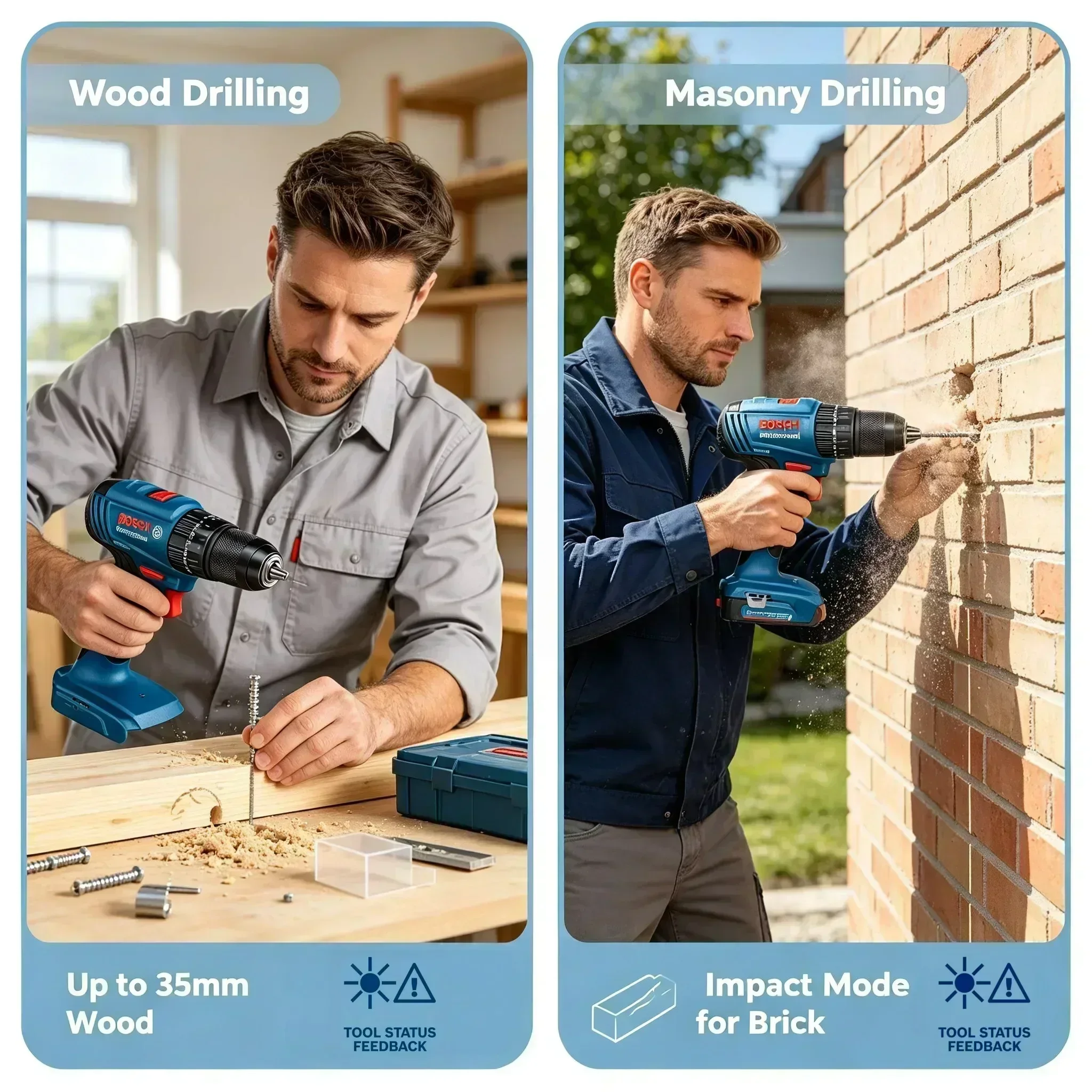 Bosch Drill Gsb 18V - Trapano avvitatore a impulsi senza fili
