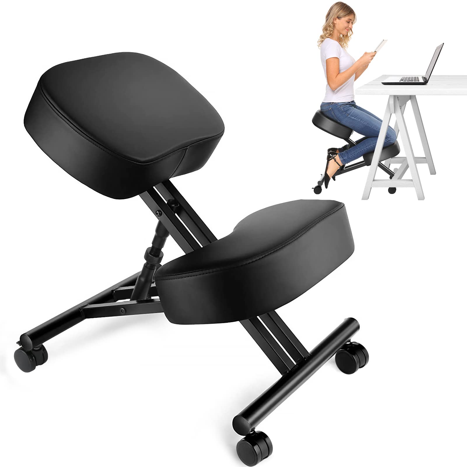 Home Furniture & Hardware Trading - Sedia Ergonomica Inclinabile per Ufficio, Sgabello