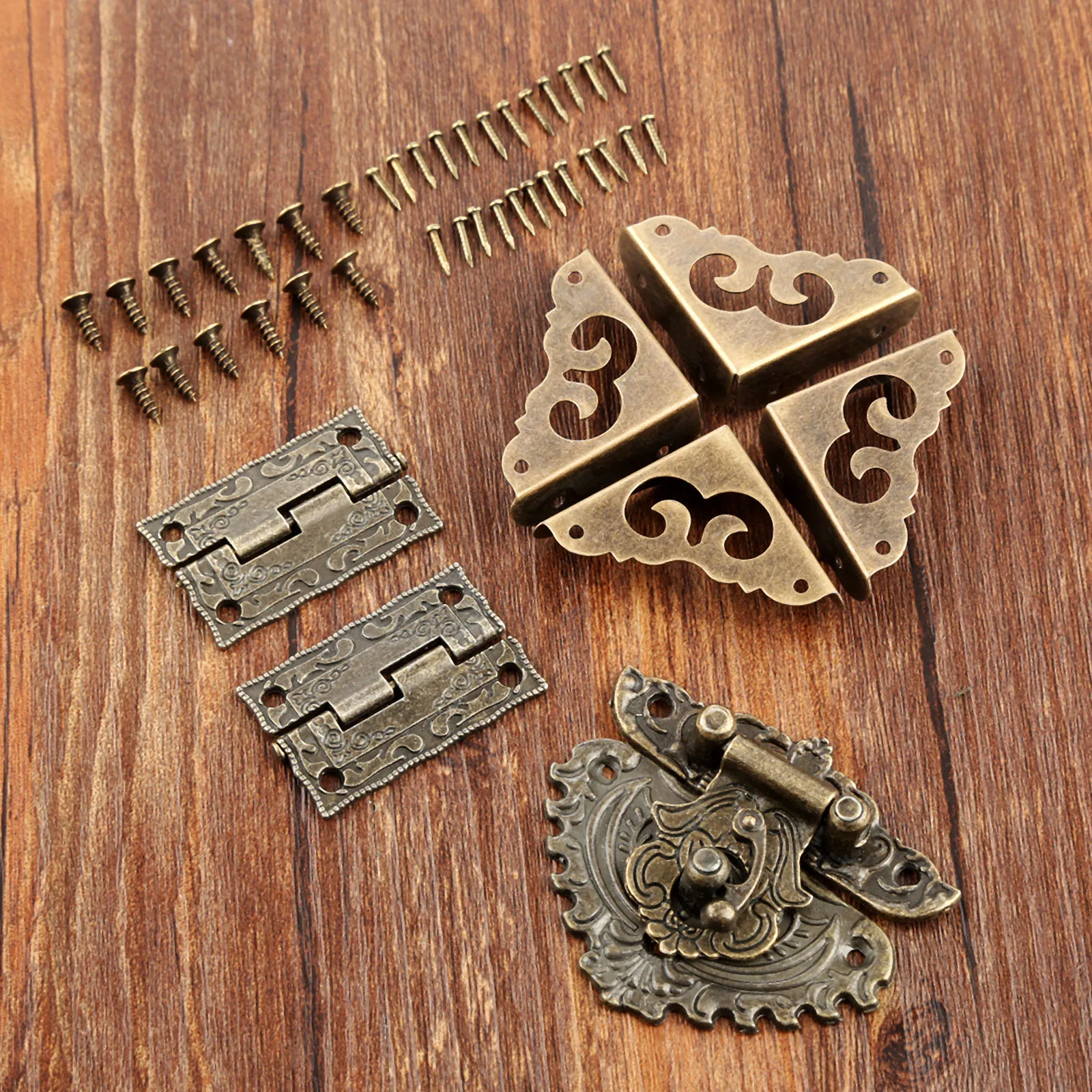 Furniture Hardware Hinges - 7 pz/set lucchetto in bronzo antico